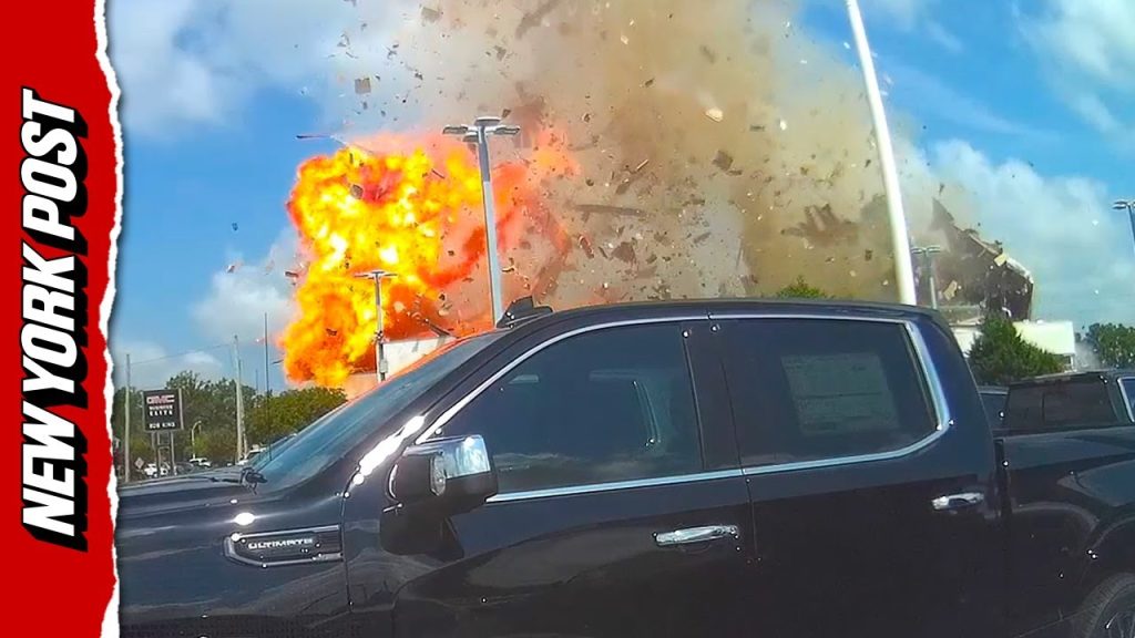 New Video Angle Shows Moment of Massive Explosion After Car Crashes Into Vet Clinic