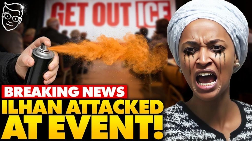 Ilhan Omar Attacked LIVE! Man Jumps Onstage, Sprays Her With Unknown Liquid, Screaming Reaction