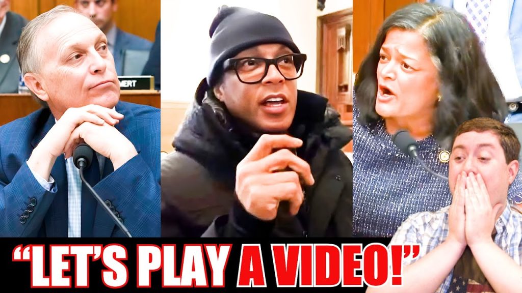Republican SHUTS UP hysterical Democrat, plays a video that makes her RUN FOR THE DOOR