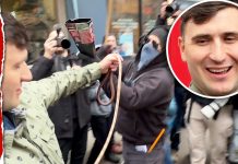 Far-right Influencer Jake Lang Dodges Protesters While Parading a Goat Around Manhattan